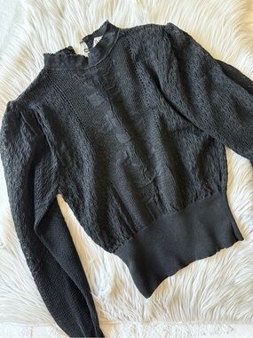Zara mock neck crochet top